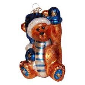 Boyd’s Bear Large Winter Christmas Tree Glass Ornament​​​​ Teddy Holiday